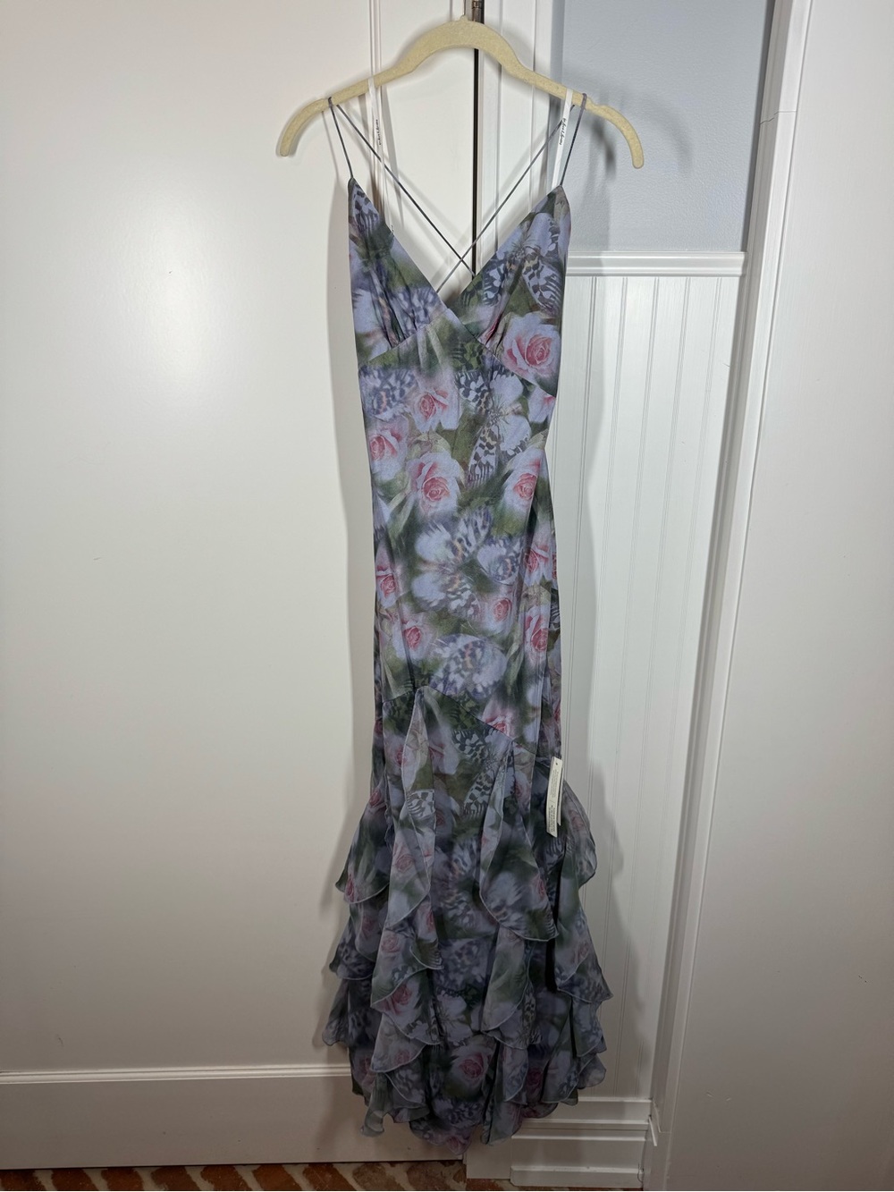AnthropologieFor Love & Lemons Elea Ruffle Maxi Dress Floral Size small NEW